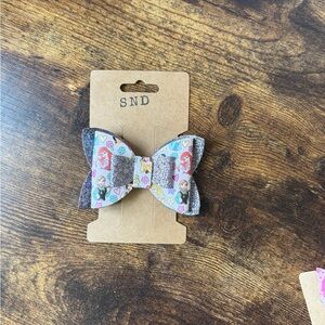 Handcrafted Girls' Glitter Bow Hair Clip - Multicolor